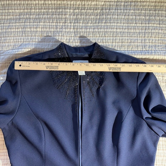 Karen Miller New York Navy Dress With Matching Jacket, Size 18 - Picture 13 of 16